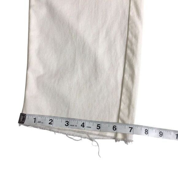 J Crew Pants Womens 14 White Chino Mid Raw Hem Crop Ankle Preppy Coastal Chic - Picture 11 of 12